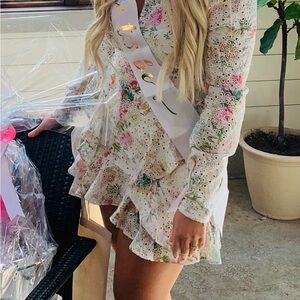Nookie Floral Lace Mini Dress